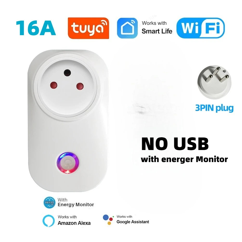 16A Israel Smart Plug WIFI Socket Bluetooth USB ISR IL Outlet-Voice Timer Remote-Tuya/Alexa/IFTTT/ Life Home Automatio