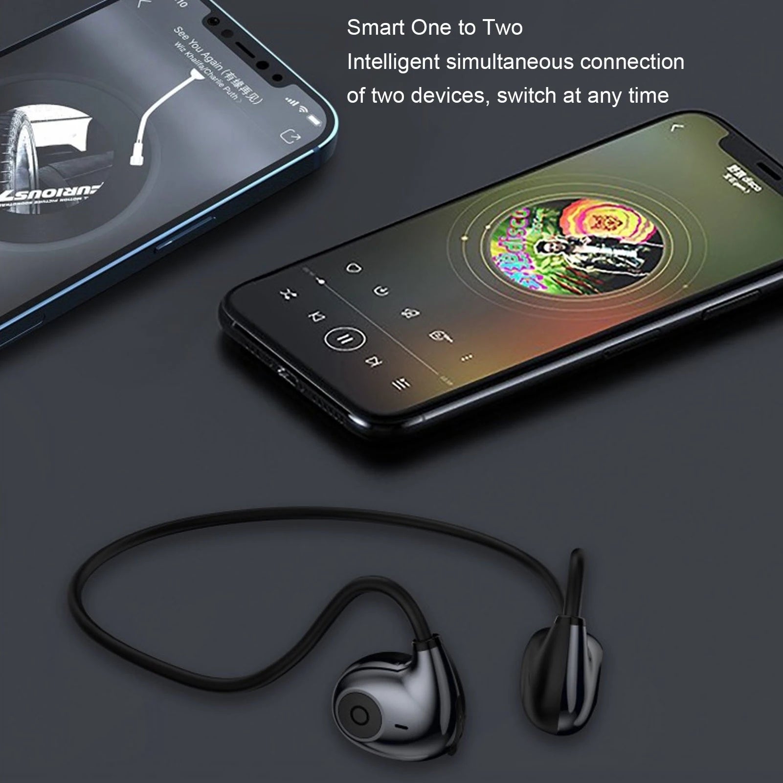 Bluetooth 5.2 Headphones Ergonomic HiFi Sound Air Conduction Headphones Lightweight HD Call Waterproof Open Ear for Outdoor