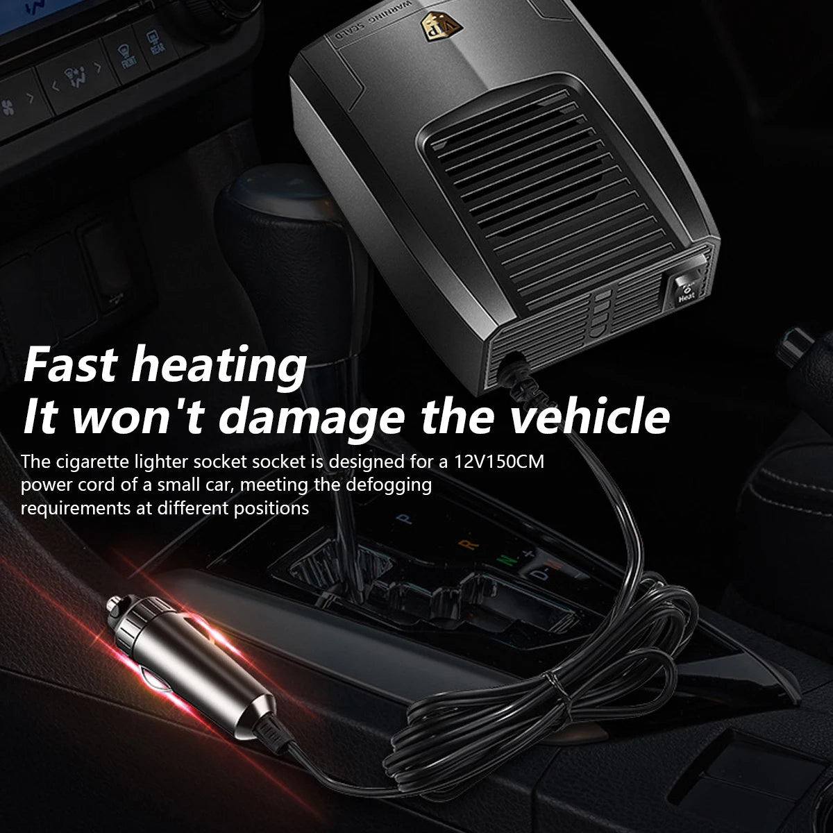 【12V Car Heater 2 in 1】Windshield Fast Heating Defrost Defogger with 360 Degree Rotation for Auto Interior Accessories