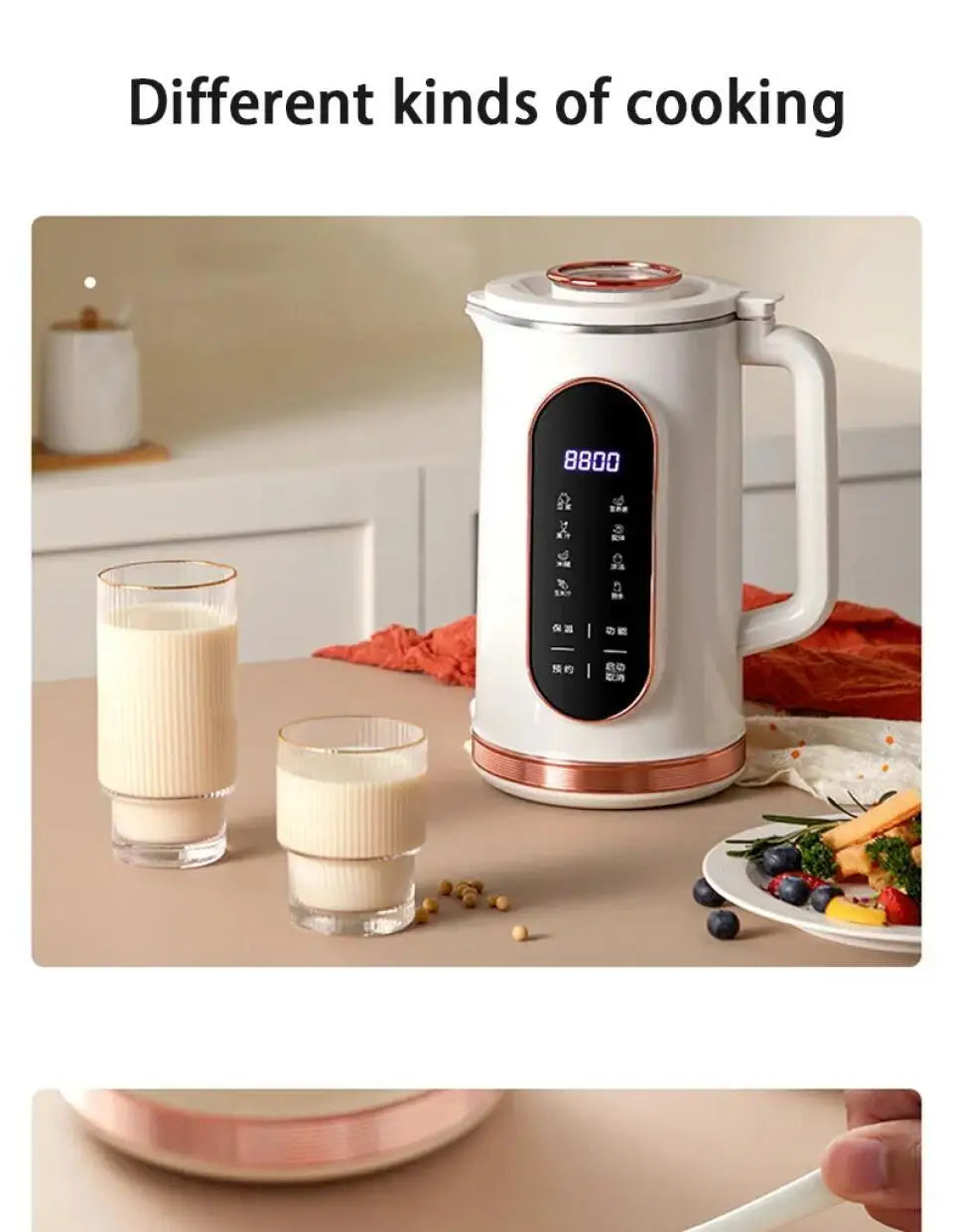 800ml/1500ml Soy Milk Machine Electric Juicer Blender Mixer Soybean Milk Maker High Speed Blenders 10 Blades Breakfast Machine