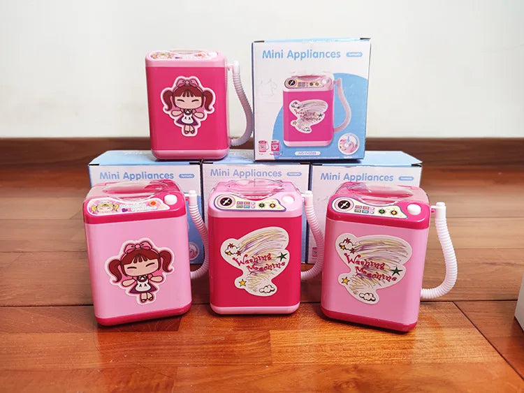 Washing Machine Toy Mini Electric Makeup Brush Cleaner Automatic Cleaning Washing Machine Play Home Toy Coffee Mixer