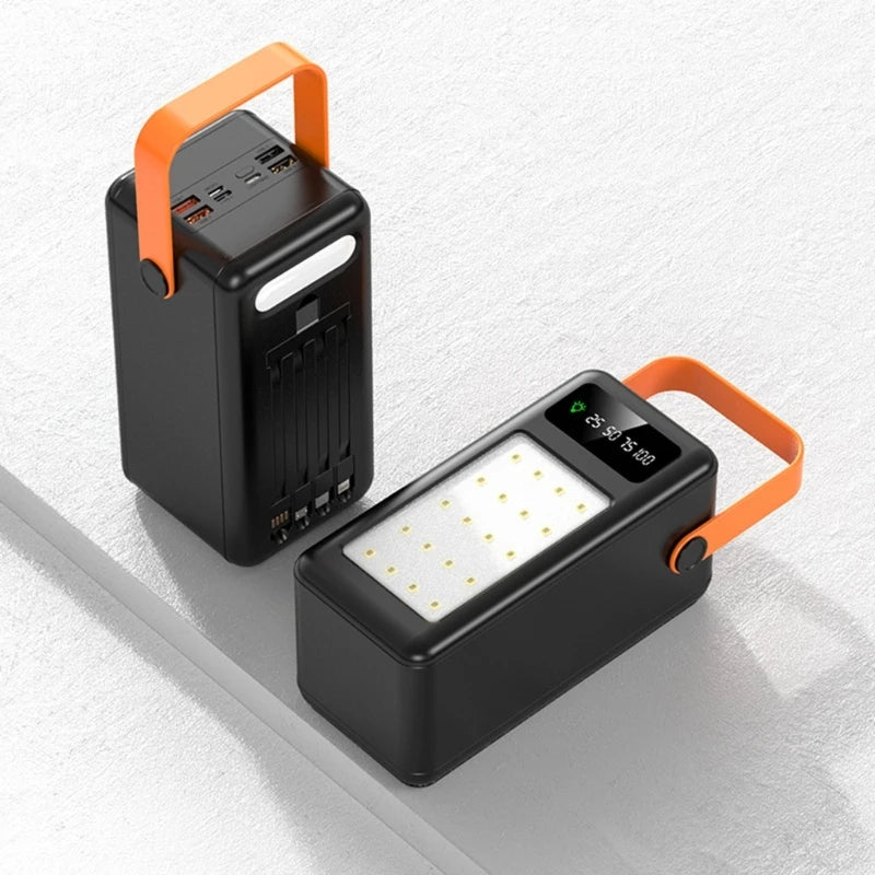 DIY Power Bank Case 18650x21 PD QC4.0 3.0 22.5W Fast Charge Battery Storage Box with Micro Type-c Charging Cable Camping Light