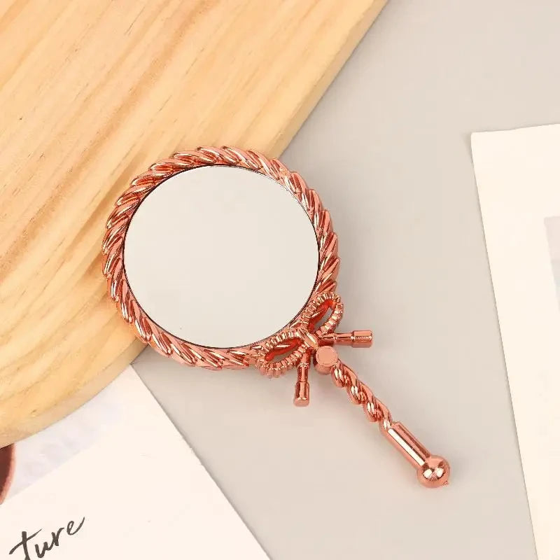 Handheld Makeup Mirror Round Portable Cosmetic Mirror European Mirror European For Dressing Room Home Use Professional Use