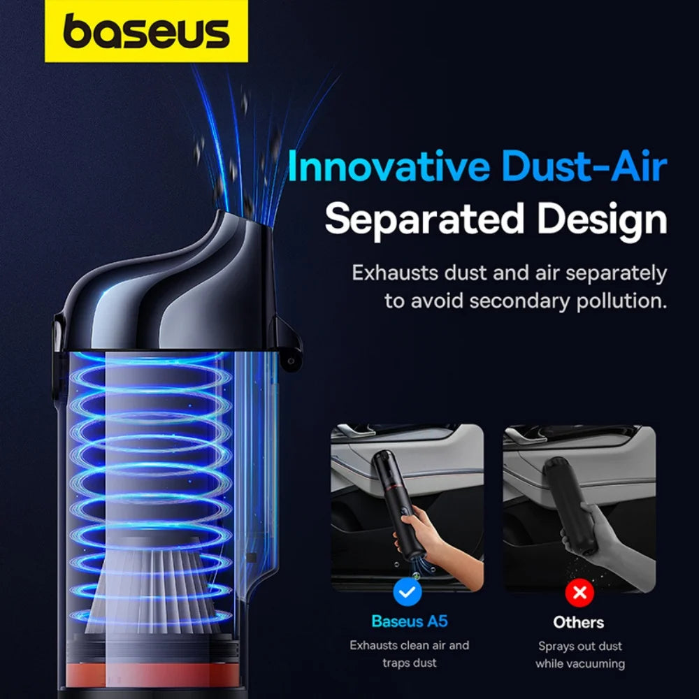 Baseus A5 16000Pa Wireless Car Vacuum Cleaner Powerful Portable Handheld Automotive Vacuum Cleaner for Car Inner Cleaning Home
