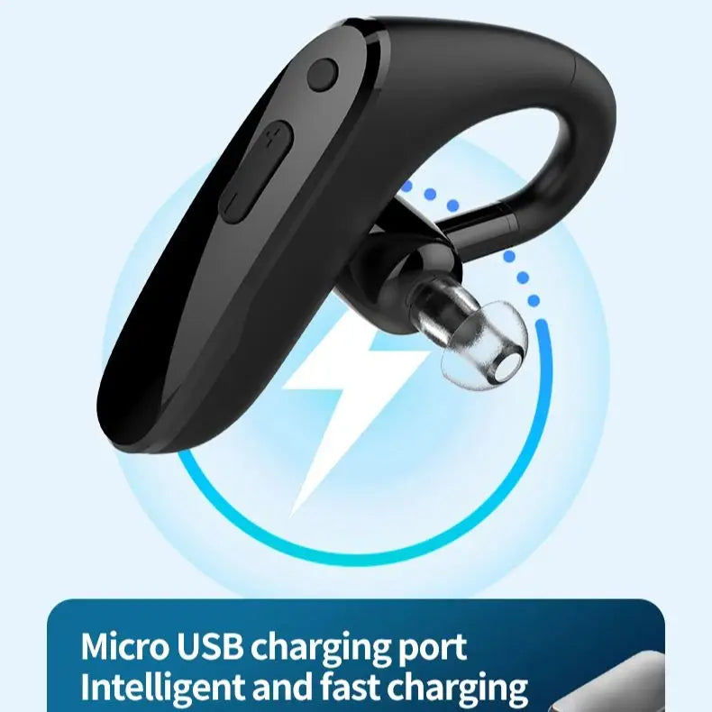New Compact Lightweight Single Rechargeable Headphones Noise Cancelling Feature Ear-hook Earbuds Suitable For The Elderly