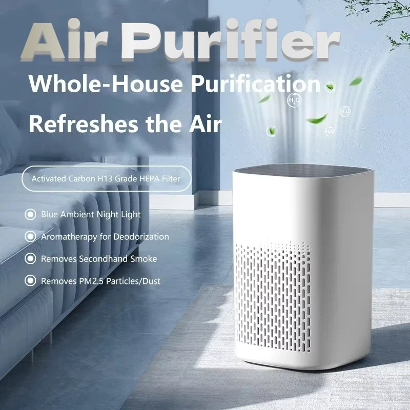 Air Purifier Smoke Odor Negative Ion Generator Household HEPA Air Purifier Efficient Purify Air Formaldehyde For Car Room