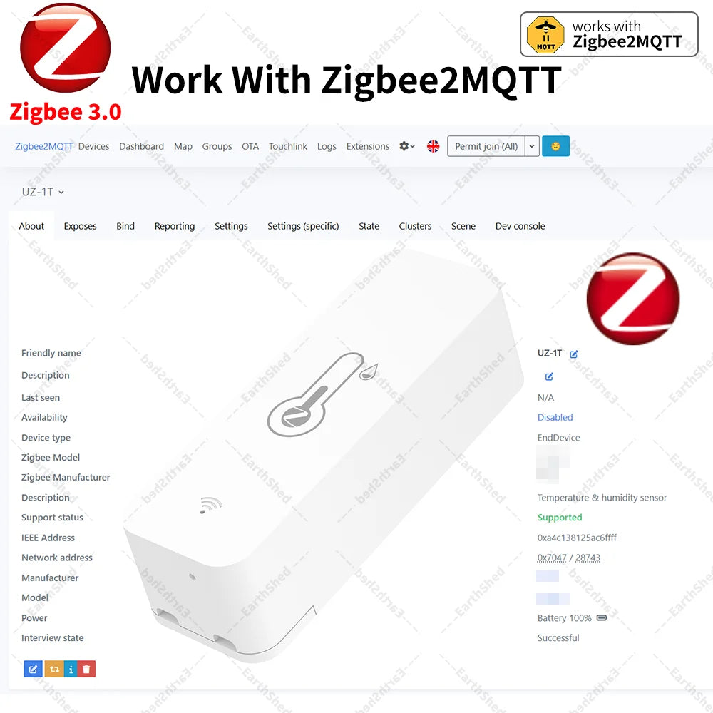 Zigbee 3.0 Temperature and Humidity Sensor Zigbee Hub Required work with Home Assistant Yandex Alexa ZHA Zigbee2MQTT