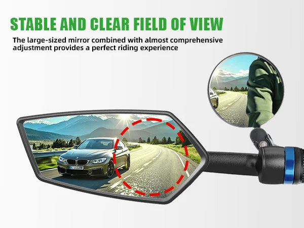 RBRL Bike Mirror Anti-shake Bicycle Side Mirror Durable 360 Rotatable Extended Rearview Mirrors for MTB Electric Bike