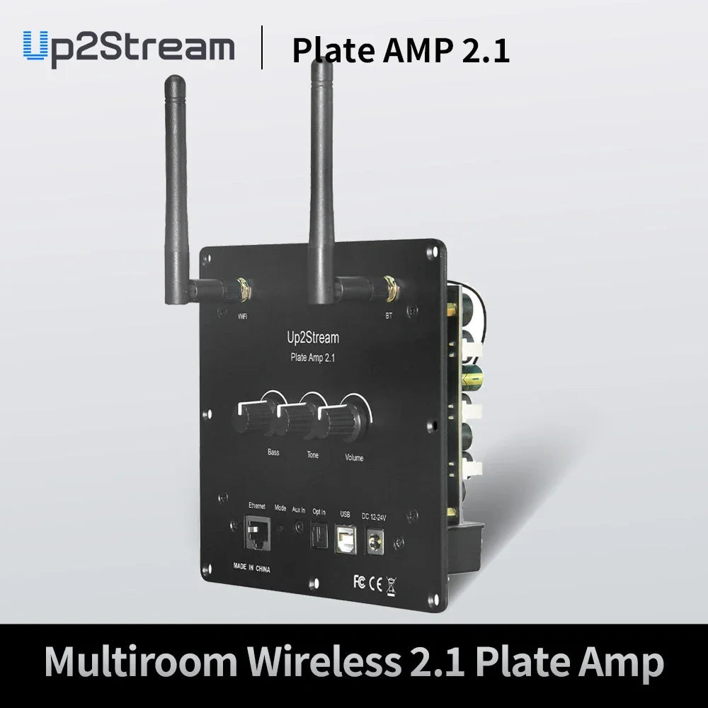 Up2Stream Plate Amp 2.1 Multiroom Wireless Soundbar with Subwoofer Home Theater System - 2.1 Channel