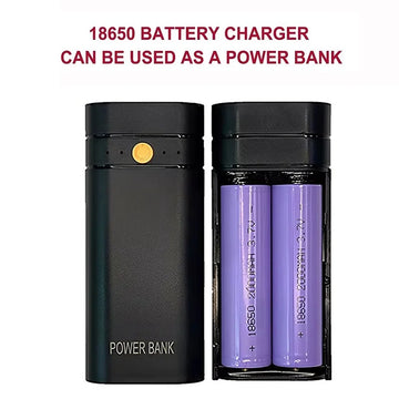 2 Slots 5V 18650 Power Bank Box Kit Fast Charging Power Bank TYPE-C USB Output Ports Plastic Shell Portable Battery Charger Case