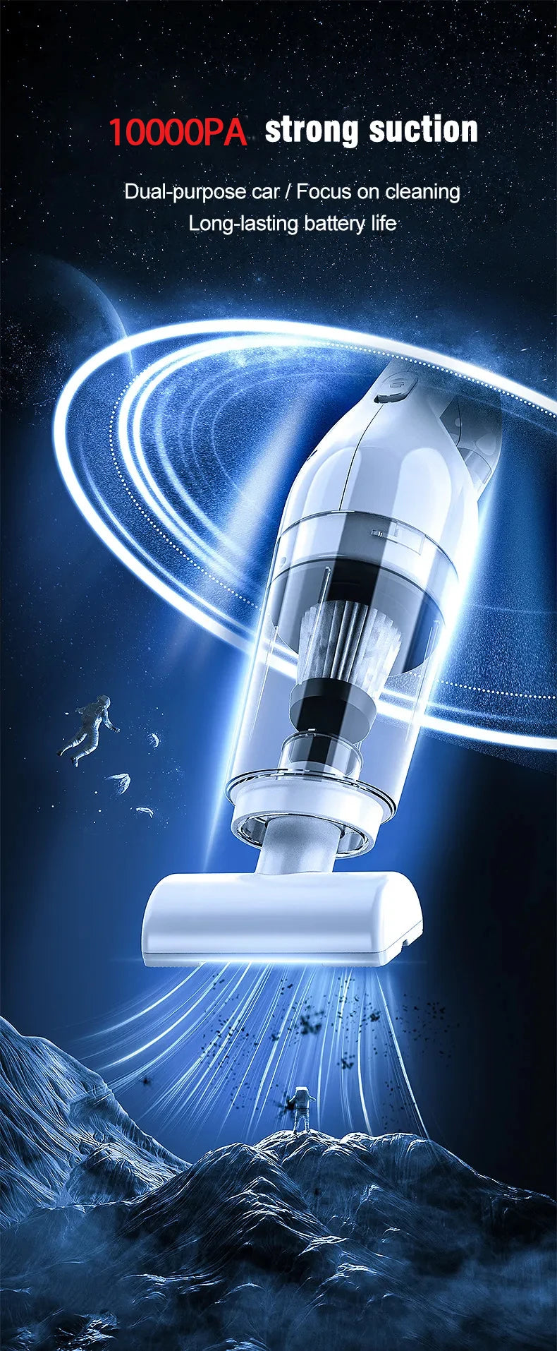 Handheld Vacuum Cleaner 6500P Powerful Suction LED surface Multifunctional Wireless Vacuum Cleaner for Car Floor Household