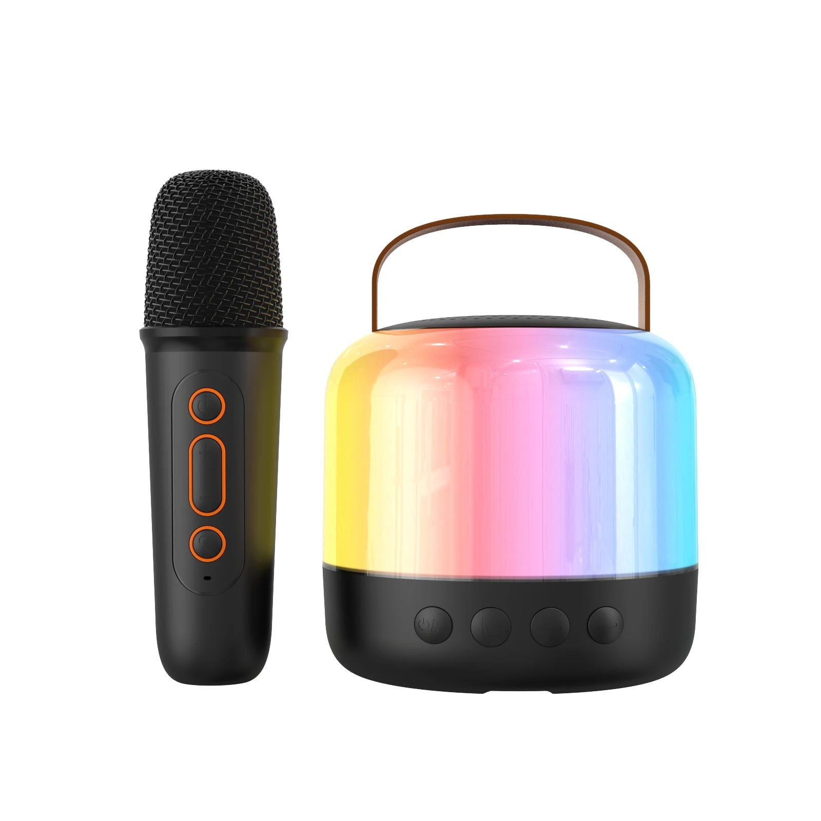 speakers microphone 5.3 bluetooth wireless Speakers with Mic Adjustable LED Lights Karaoke Machine  Wireless Karaoke Speaker
