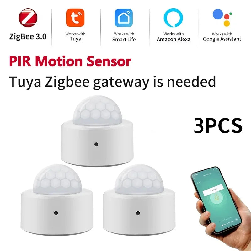 Tuya Zigbee 3.0 PIR Motion Sensor Detector Infrared Smart PIR Sensor Wireless Home Alarm System Works with Alexa Smart Life App