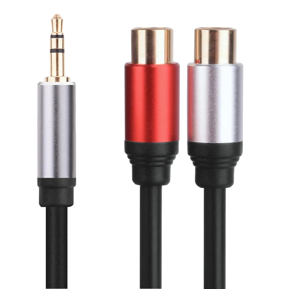 Stereo 3.5mm to Dual RCA Y Splitter Cable 2RCA To 3.5 mm Jack Audio Adapter for Computer Phone Amplifier Speaker Home Theater
