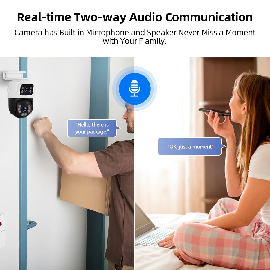 KERUI Waterproof 6MP HD POE Surveillance Camera System Dual Lens PTZ WIFI IP Home Security 4CH 8CH POE NVR Video H.265 CCTV Kit
