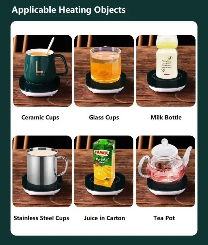 Electric Smart Thermostatic Coaster Suitable for Home and Office Suitable for Hot Coffee Tea Milk Water Portable and Waterproof