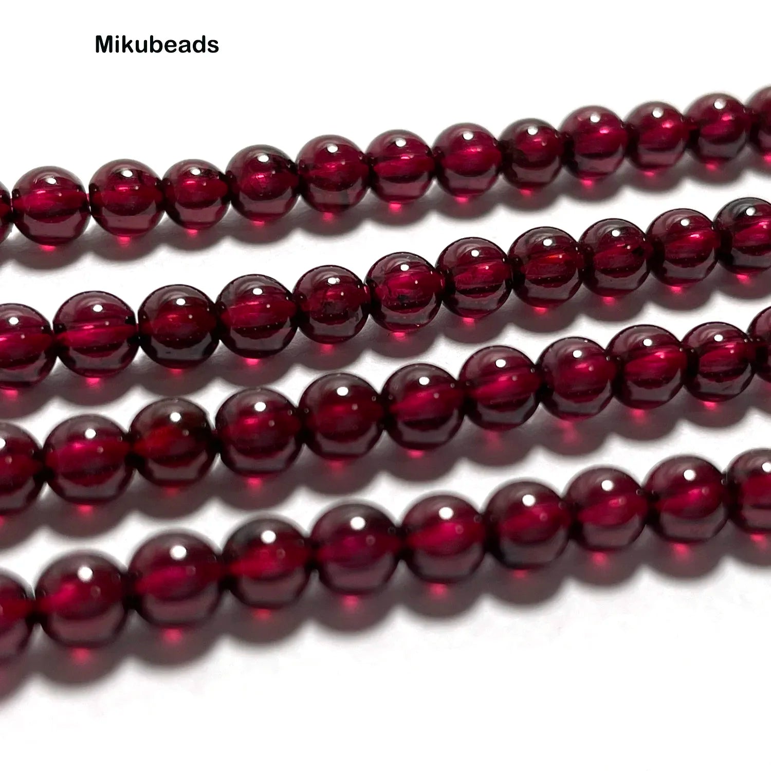 Wholesal Natural 4mm AAA Brazil Red Garnet Smooth Round Loose Beads For Making Jewelry DIY Stone Necklace Strand 15" Mikubeads