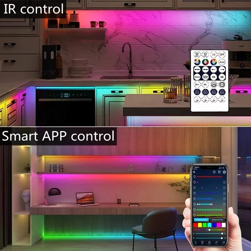 Tuya RGB LED Strip Lights 5V Smart LED Light with Music Sync RGB-IC Dreamcolor Chasing Strip Flexible Tape for Gaming Room Party