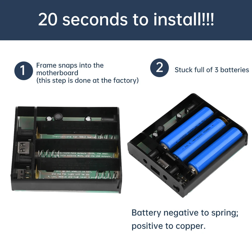 5V9V12V Output Power Bank Box for Cellphone Power Storage Case Tablet Modem 6x/3x 18650 Battery UPS Uninterrupted Power Supply