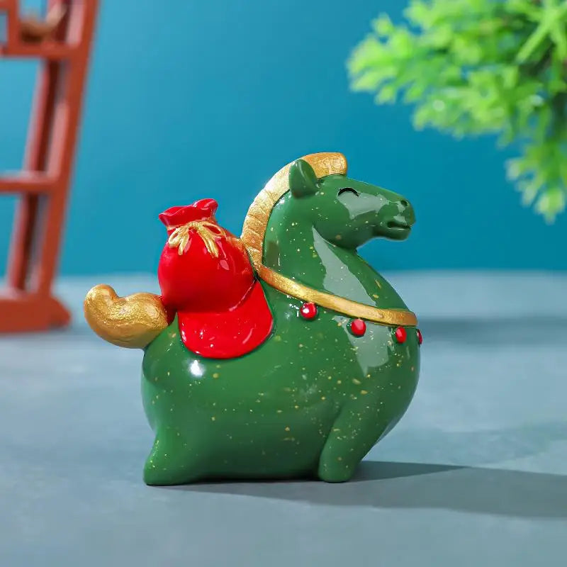 Radiant Crystal Horse Ornament Zodiac Horse Sculpture Feng Shui Series Antique Sun Chaser Showpiece for Desktop