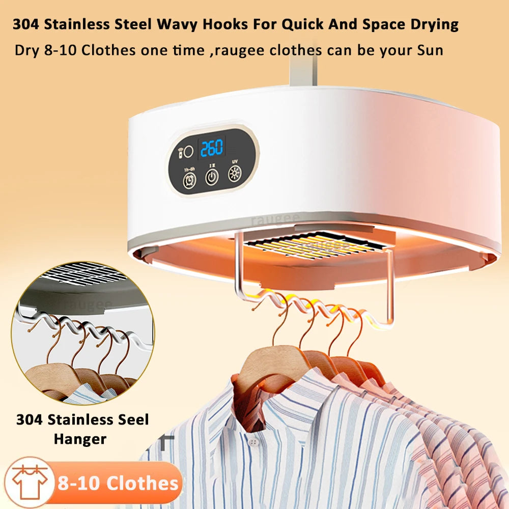 Portable Clothes Dryer Folded Electric Clothing Dryer Multifunctional Intelligent Timed Warm Laundry Dryer with Remote Control