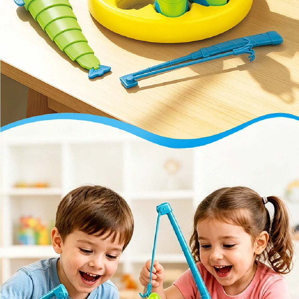 Fishing Battle Board Game Kid Fishing Master Toy Fish Body Stretchable Long Short Competition Family Interaction Educational Toy