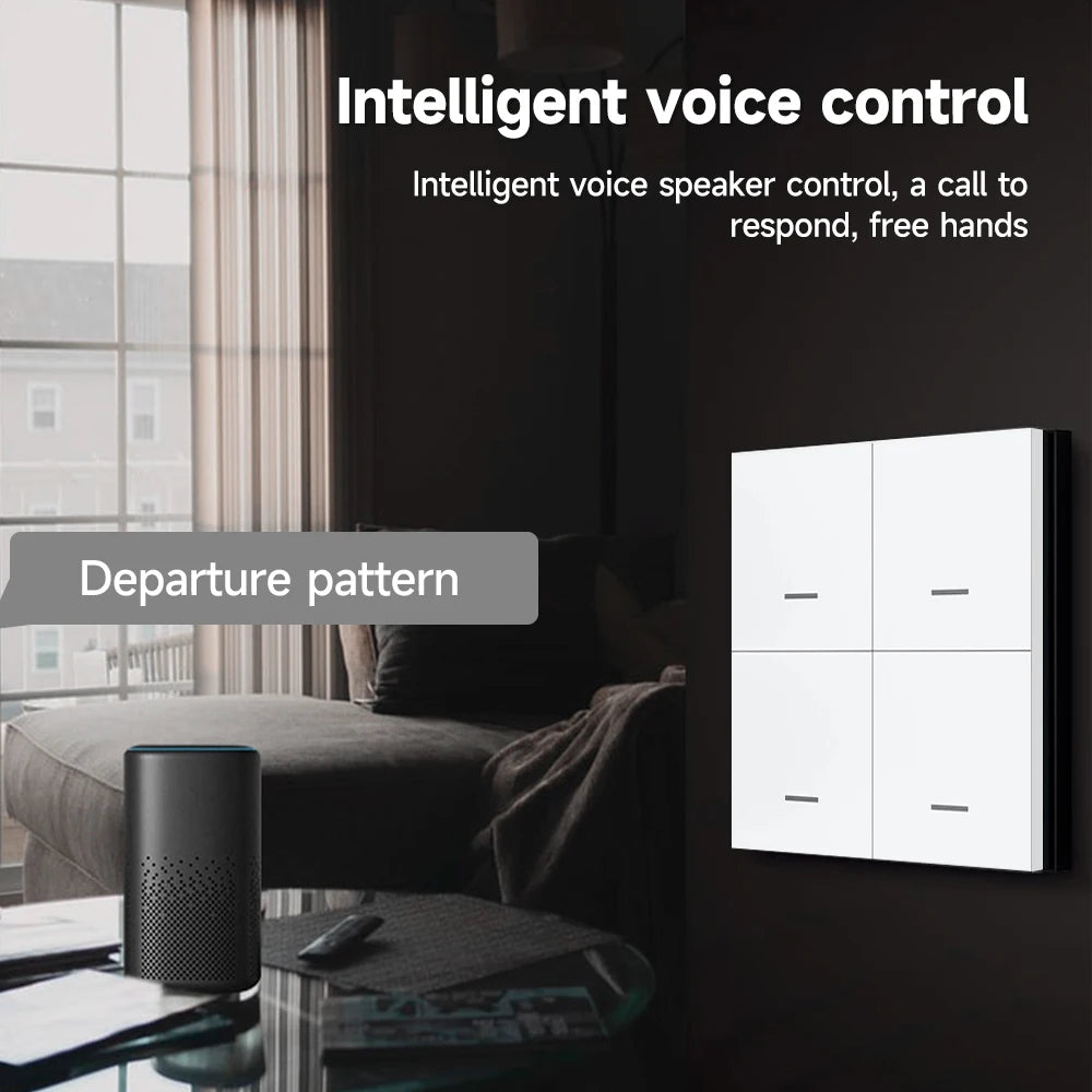 Zigbee 3.0 Wireless Smart Scene Switch Push Button 4 Gang 12 Modes Home Automation Scenario Controller Works With Tuya Devices