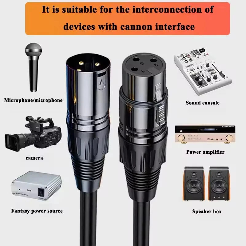 3Pin XLR Cable Audio Cable XLR Male to Female Microphone Extension Cables for Mixer Amplifiers Sound Cannon Balanced XLR Line