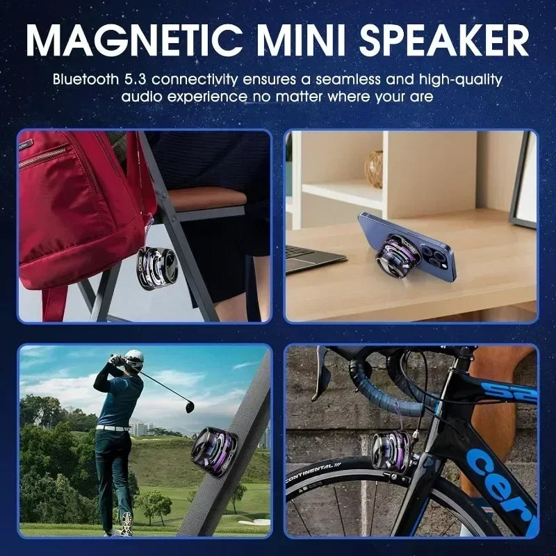1pc Portable Bluetooth Speaker - Bluetooth 5.3, RGB Ambient Light, Long Battery Life & Magnetic Phone Stand