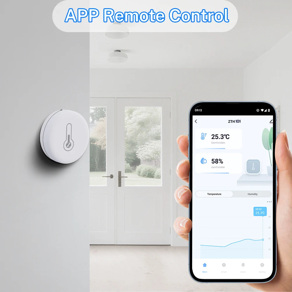 Smart Zigbee 3.0 Temperature Humidity Sensor App Remote Control Thermometer Monitor Works With EWelink Zigbee2Mqtt ZHA Alexa