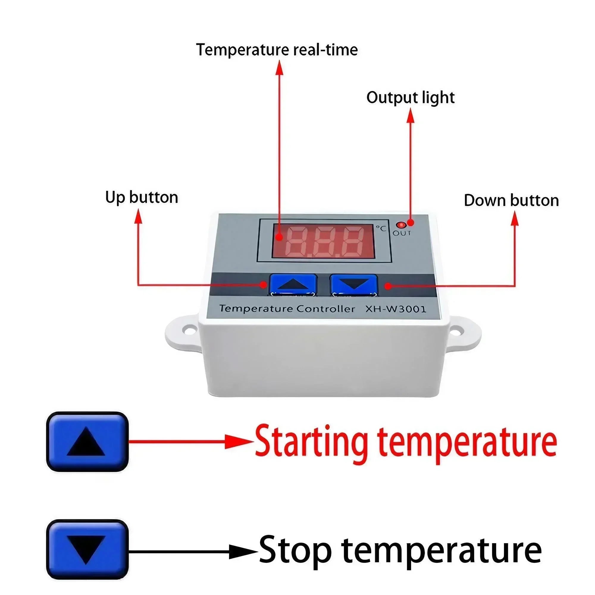 STONEGO W3001 Digital Thermostat - Microcomputer Temperature Control Switch, Thermoregulator for Precise Temperature Management