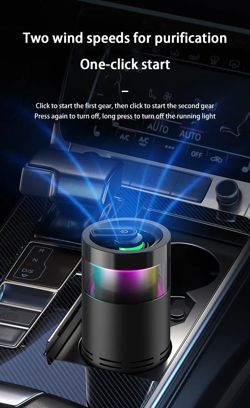 Car Air Purifier Rapid purification Removing Formaldehyde Odors Inside Car Negative Ion Ambient Light Car Air Purifier 2026