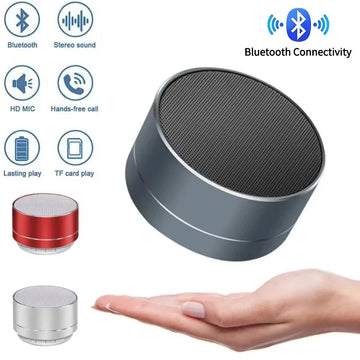 Metal Mini Speaker Bluetooth Wireless Portable Car Audio LED Light Subwoofer Portable Support TF Card USB Charging For PC Laptop