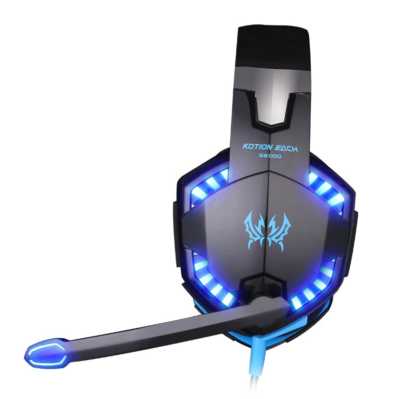 Gaming Headset Stereo Deep Bass Headphone with Microphone LED Light for PS4/PC/Laptop/Phone Gamer