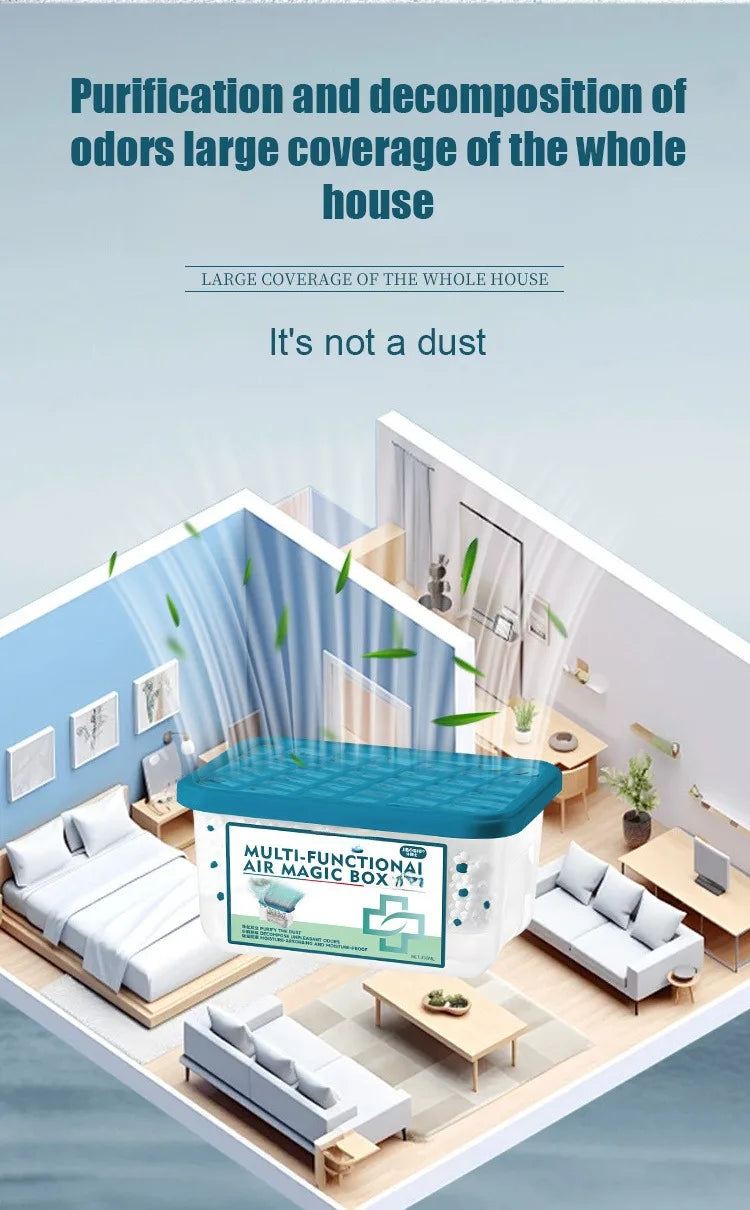 Efficient Air Purifier Box Dehumidifier Deodorizer Dry Agent For Home Bathroom Odor Eliminator Anti Moisture Dust Removal