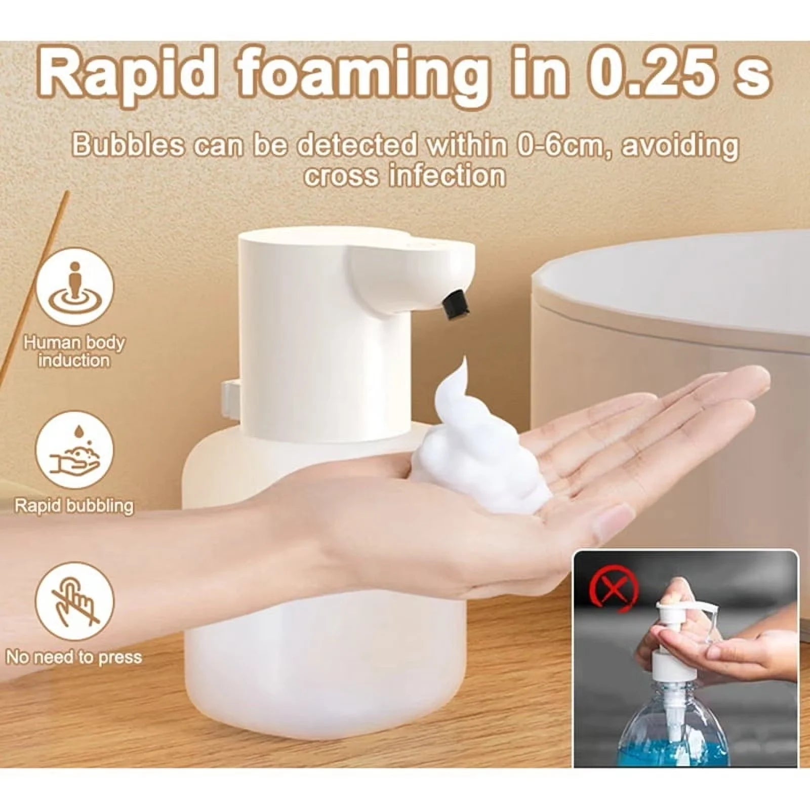 500ML P6 Large Capacity Contactless Intelligent Induction Automatic Sense Soap Dispenser Electric Hand Sanitizer Washing Machine
