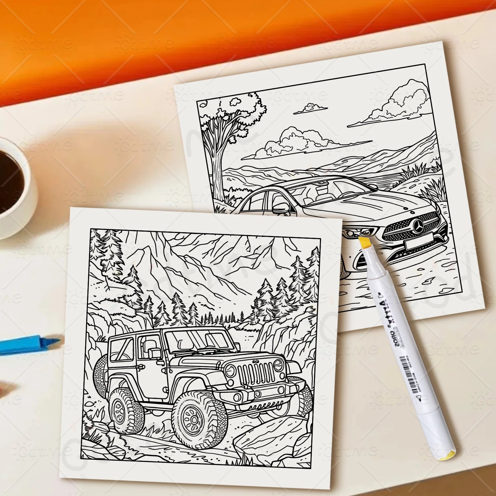 Cool Cars  : Coloring Book for Adults Featuring Cute Cozy Daily Activities for Relaxation (Cozy Spaces Coloring)