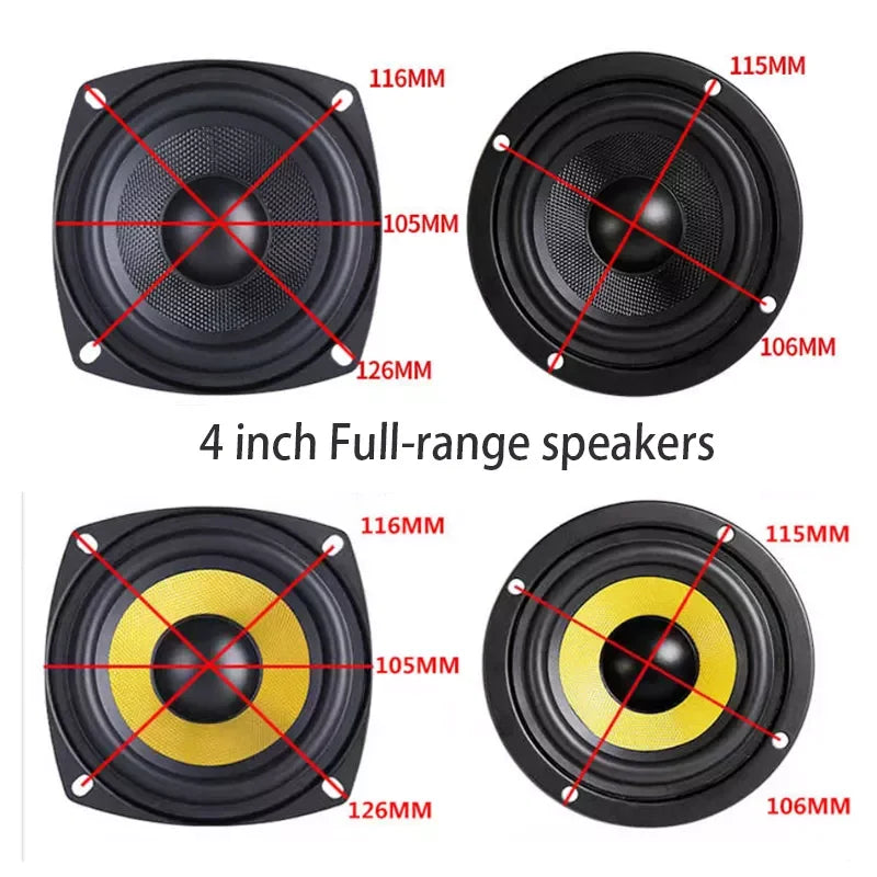 KYYSLB 4 Inch Full Range Speaker Unit 30-80W Home Theater Systems Amplifier LoudSpeaker Car Audio Drive Speakers Unit