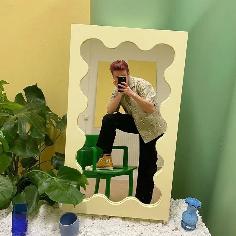 Full body makeup mirrors Room decoration full body photo floor mirror against the wall girls bedroom girls full-length mirror