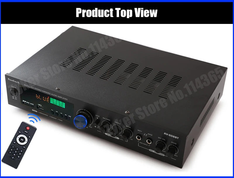 110/220V 2000W Bluetooth 5.0 Audio Power Amplifier Home Theater Amplifiers amplificador Audio Support FM USB with Remote Control