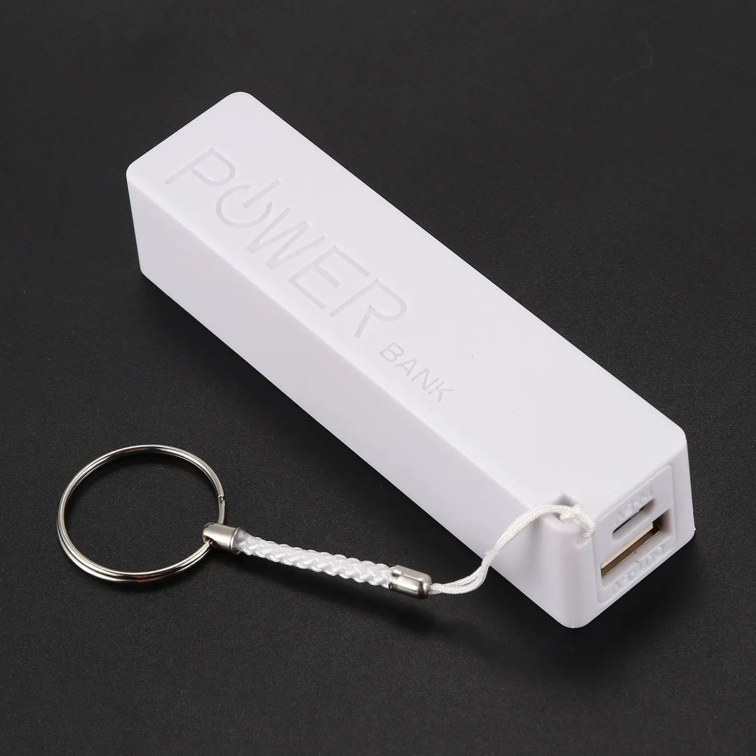 Portable External Power Bank Battery Charger 18650 with Keychain (Without Battery) (White)-BLife