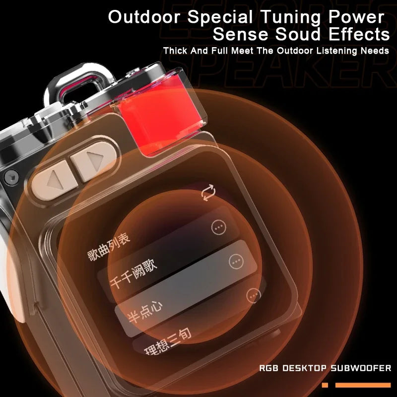 Powerful Bluetooth Speaker, Bass Wireless Outdoor Speakers LED Display Screen with RGB Desktop Subwoofer