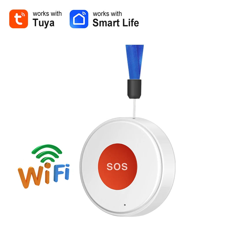Smart Life APP WiFi SOS Emergency Button Tuya Home Security Elderly Children One Click Call Help Alarm Remote Notification