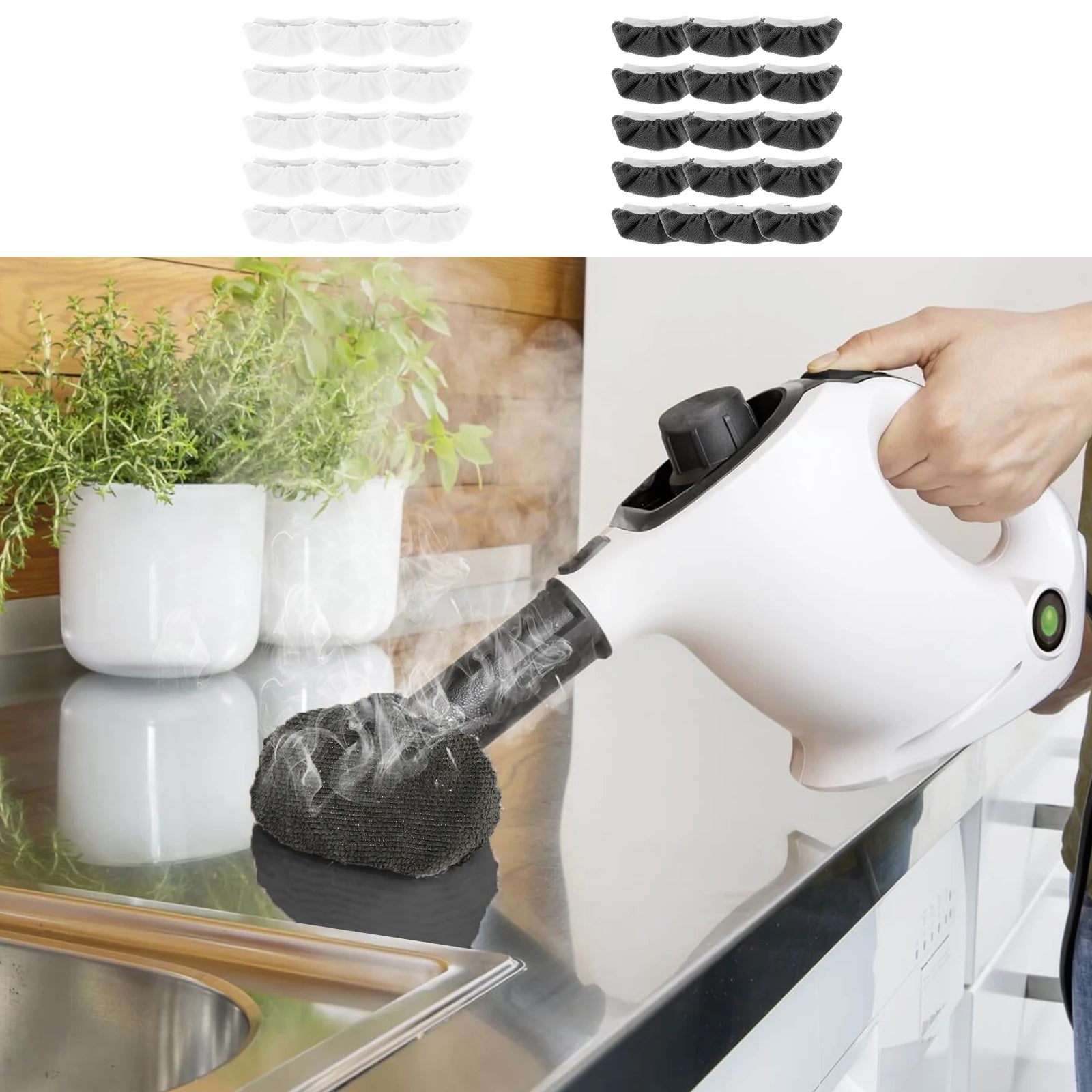 16Pcs Steam Mop Pads Microfibre Steam Cleaner Replacement Pads Reusable Steam Cloth Accessories Compatible with Multiple Mop