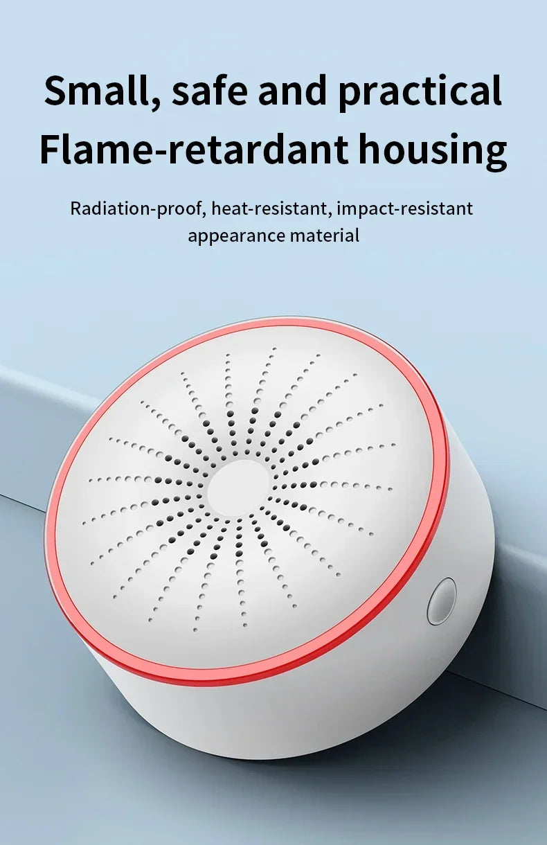 Tuya WiFi Zigbee Smart Siren Alarm 100db Speaker Sound & Light Alert Detector App Control Works With Alexa For Home Security