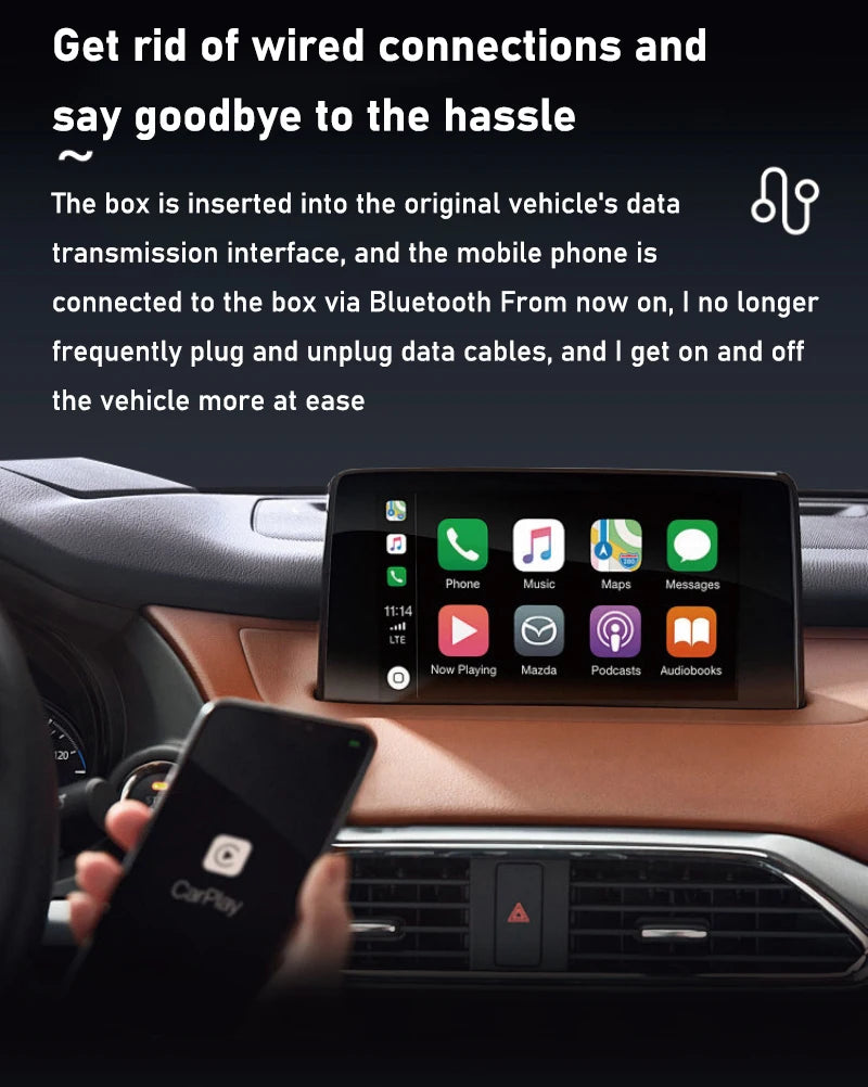 2- in-1  Wireless Android Auto Adapter Wireless CarPlay Dongle Car Intelligent Systems AI Smart Box For Car Wired CarPlay
