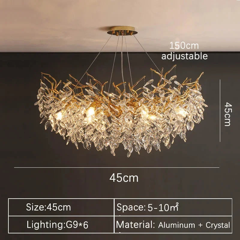 Luxury Modern Ceiling Chandelier Interior Decoration Villa Dining Living Room Crystal Pendant Lamp Home LED Lighting Fixtures
