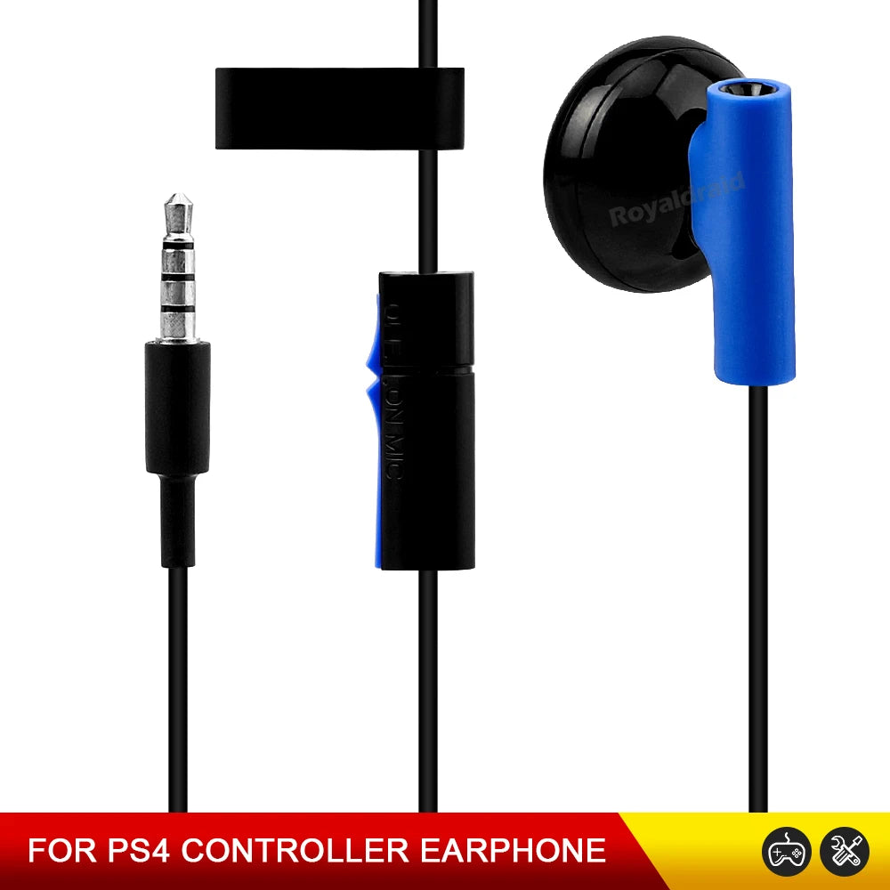 1PCS Game Headset With Microphone Mono Chat Earbud Headset for PS4 Controller Earphone Gaming Headphone Black Blue