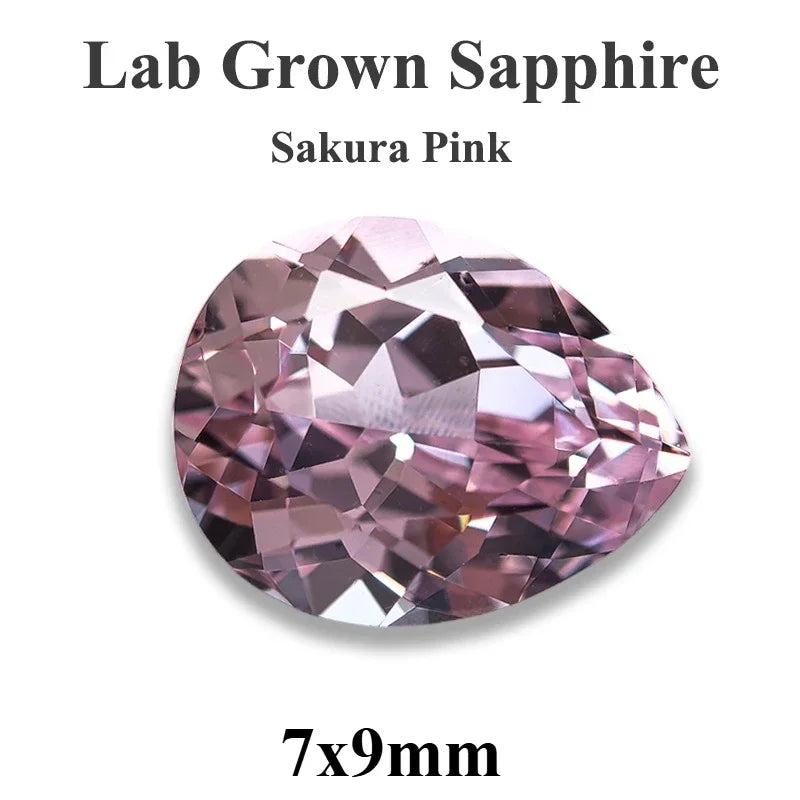 Lab Grown Sapphire Pear Cut Multiple Colors Available VVS1 Gemstone DIY Jewelry Making Materials with Selectable Certificate
