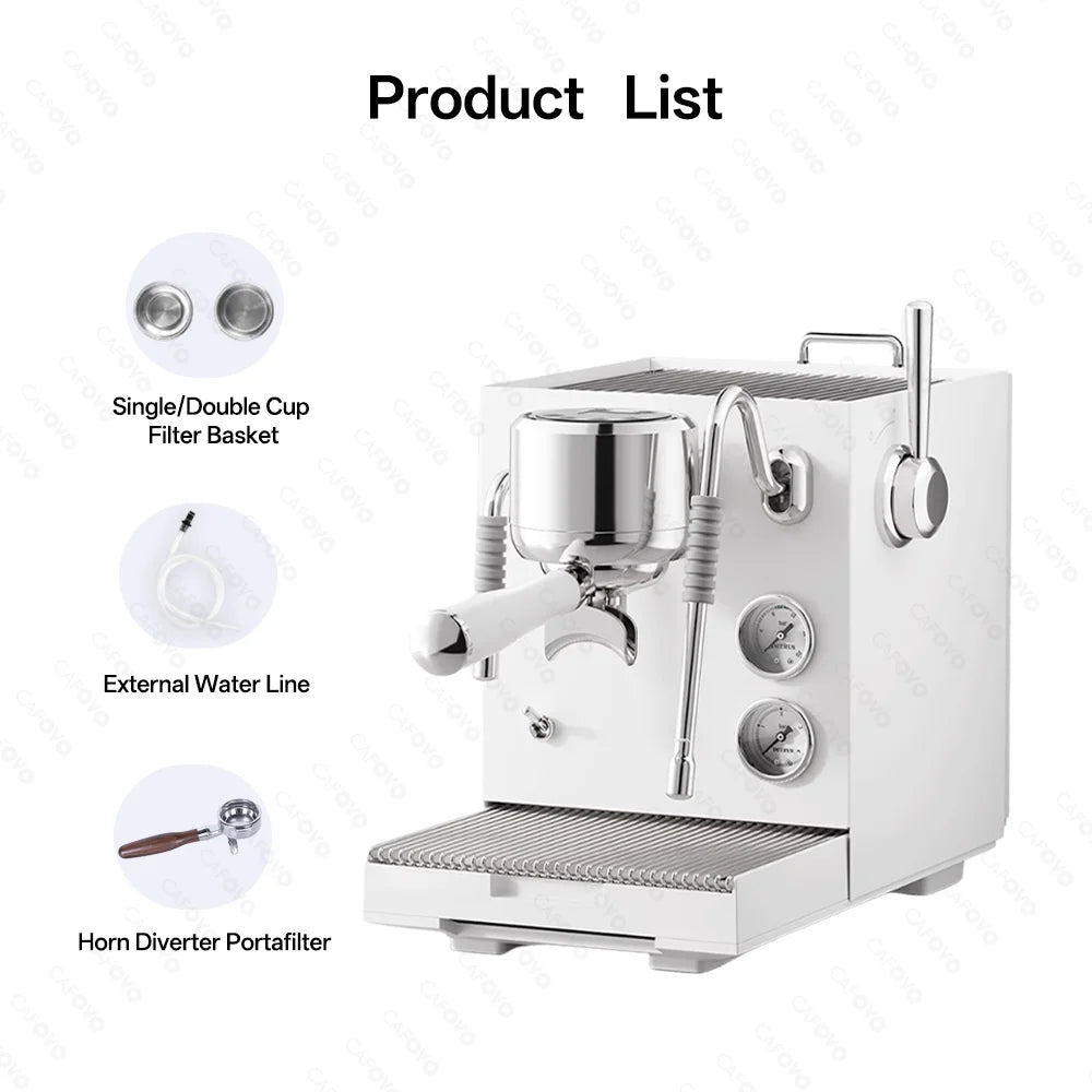 CAFOVO E120 9Bar Commercial Dual Boiler Espresso Machine ULKA Pump OPV System with OLED Display for Cafe Coffee Maker 220V